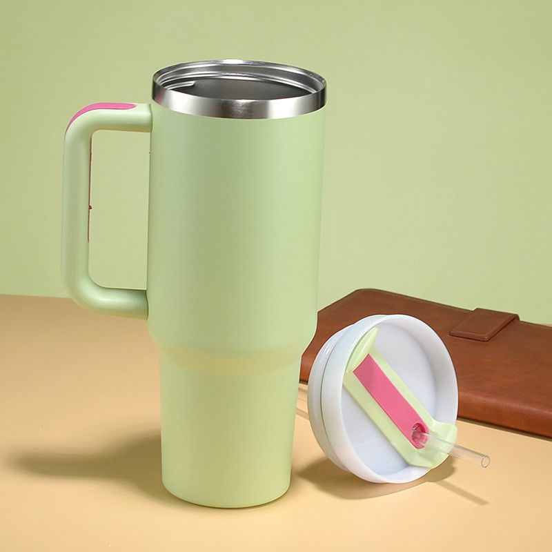 40oz Double Wall Stainless Steel Stan Car Metal Travel Coffee Mug Tumbler with Handle