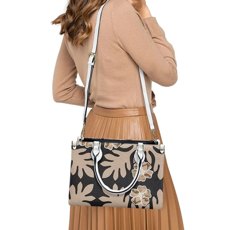 Hawaiian PU Leather Business Handbags with Customized Color and Vintage Crossbody Bag