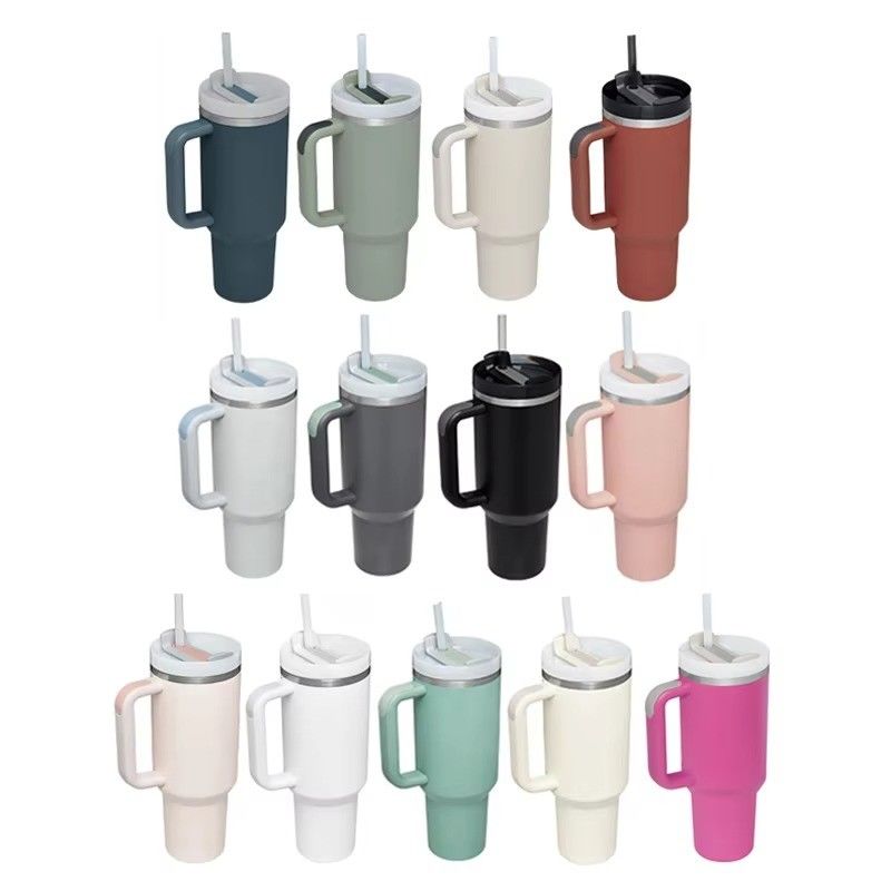 2.0 Beauchy Custom 40oz Stainless Steel Vacuum Insulated Travel Mug with Straw With Cap