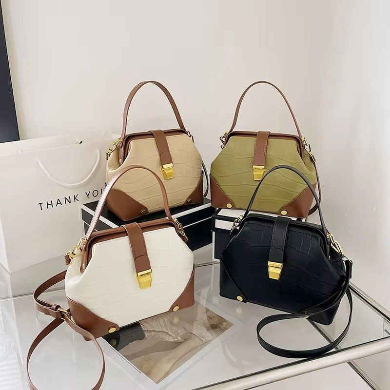 GHJ-26 Fashion PU Single Handbags With Lock For Women's Shoulder Tote Bag CANDY Pattern